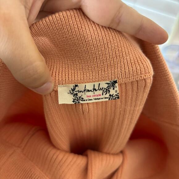 Free People Ribbed Knit Mini Skirt Orange Size XS - Picture 3 of 3